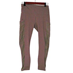 Fabletics Mauve Mila Pocket High Waisted Capri Mesh Side Leggings Size Small